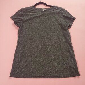 H&M Dark Grey Heathered Basic Short Sleeve T-Shirt